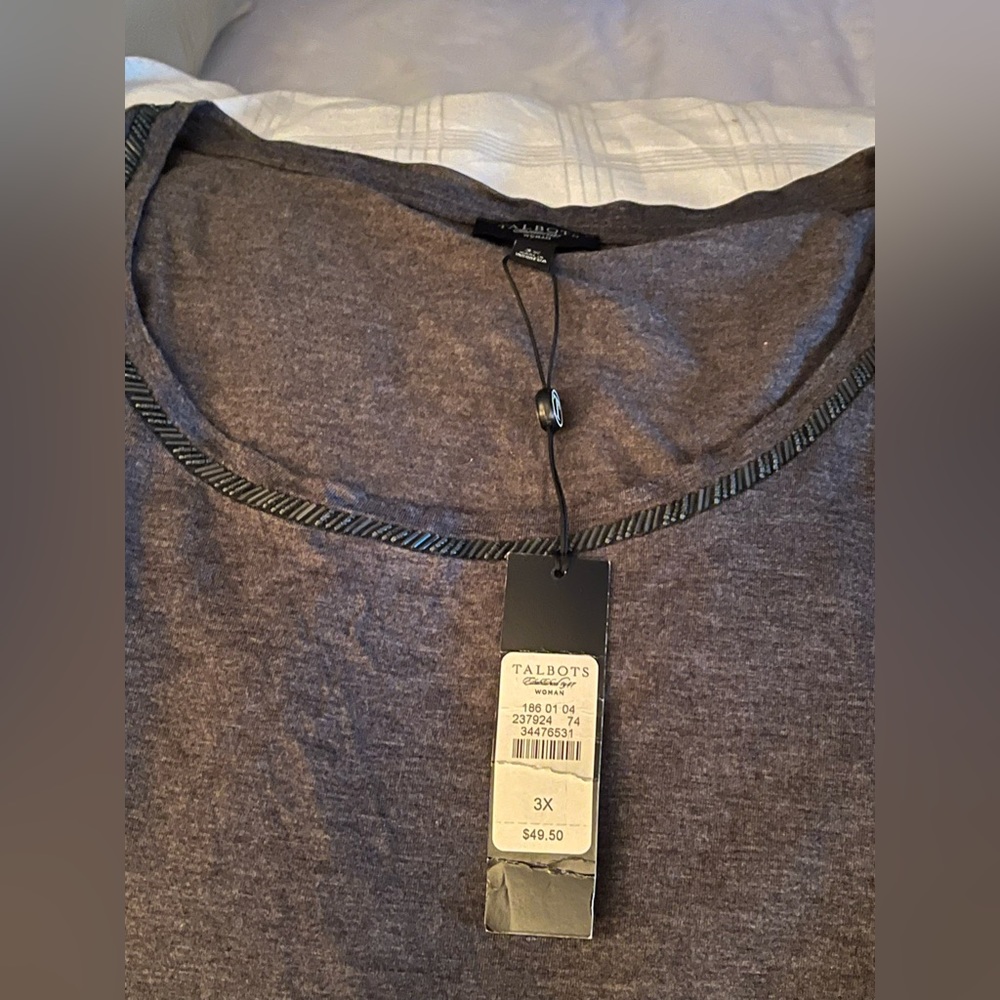Talbots Grey Top